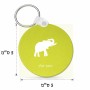 מחזיק מפתחות בצורת עיגול בעיצוב אישי עם השם שלך בעיצוב פיל גודל המחזיק 5 × 5 ס"מ