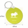 מחזיק מפתחות בצורת עיגול בעיצוב אישי עם השם שלך בעיצוב דישון גודל המחזיק 5 × 5 ס"מ