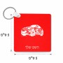 מחזיק מפתחות בצורת ריבוע בעיצוב אישי עם השם שלך בעיצוב מכונית גודל המחזיק 5 × 5 ס"מ