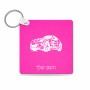 מחזיק מפתחות בצורת ריבוע בעיצוב אישי עם השם שלך בעיצוב מכונית גודל המחזיק 5 × 5 ס"מ