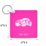 מחזיק מפתחות בצורת ריבוע בעיצוב אישי עם השם שלך בעיצוב מכונית גודל המחזיק 5 × 5 ס"מ