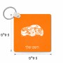 מחזיק מפתחות בצורת ריבוע בעיצוב אישי עם השם שלך בעיצוב מכונית גודל המחזיק 5 × 5 ס"מ