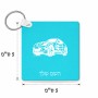 מחזיק מפתחות בצורת ריבוע בעיצוב אישי עם השם שלך בעיצוב מכונית גודל המחזיק 5 × 5 ס"מ