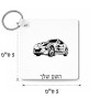 מחזיק מפתחות בצורת ריבוע בעיצוב אישי עם השם שלך בעיצוב מכונית גודל המחזיק 5 × 5 ס"מ