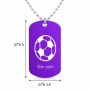 שרשרת דיסקיט מאלומיניום בעיצוב אישי עם השם שלך בעיצוב כדורגל כדור כדורגל גודל הדיסקיט 2.9 × 5 ס"מ