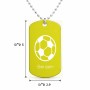 שרשרת דיסקיט מאלומיניום בעיצוב אישי עם השם שלך בעיצוב כדורגל כדור כדורגל גודל הדיסקיט 2.9 × 5 ס"מ