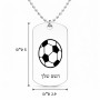 שרשרת דיסקיט מאלומיניום בעיצוב אישי עם השם שלך בעיצוב כדורגל כדור כדורגל גודל הדיסקיט 2.9 × 5 ס"מ