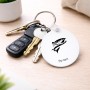 מחזיק מפתחות בצורת עיגול בעיצוב אישי עם השם שלך בעיצוב לדוג גודל המחזיק 5 × 5 ס"מ