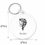 מחזיק מפתחות בצורת עיגול בעיצוב אישי עם השם שלך בעיצוב ראש סוס גודל המחזיק 5 × 5 ס"מ