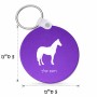 מחזיק מפתחות בצורת עיגול בעיצוב אישי עם השם שלך בעיצוב סוס גודל המחזיק 5 × 5 ס"מ