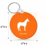 מחזיק מפתחות בצורת עיגול בעיצוב אישי עם השם שלך בעיצוב סוס גודל המחזיק 5 × 5 ס"מ