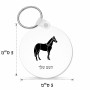 מחזיק מפתחות בצורת עיגול בעיצוב אישי עם השם שלך בעיצוב סוס גודל המחזיק 5 × 5 ס"מ