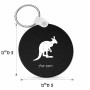מחזיק מפתחות בצורת עיגול בעיצוב אישי עם השם שלך בעיצוב קנגורו גודל המחזיק 5 × 5 ס"מ