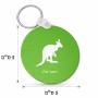 מחזיק מפתחות בצורת עיגול בעיצוב אישי עם השם שלך בעיצוב קנגורו גודל המחזיק 5 × 5 ס"מ