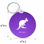 מחזיק מפתחות בצורת עיגול בעיצוב אישי עם השם שלך בעיצוב קנגורו גודל המחזיק 5 × 5 ס"מ