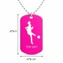 שרשרת דיסקיט מאלומיניום בעיצוב אישי עם השם שלך בעיצוב שחקנית כדורגל - אישה גודל הדיסקיט 2.9 × 5 ס"מ