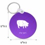 מחזיק מפתחות בצורת עיגול בעיצוב אישי עם השם שלך בעיצוב חזיר גודל המחזיק 5 × 5 ס"מ