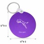 מחזיק מפתחות בצורת עיגול בעיצוב אישי עם השם שלך בעיצוב פומה גודל המחזיק 5 × 5 ס"מ