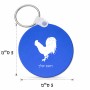 מחזיק מפתחות בצורת עיגול בעיצוב אישי עם השם שלך בעיצוב תרנגול גודל המחזיק 5 × 5 ס"מ