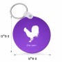 מחזיק מפתחות בצורת עיגול בעיצוב אישי עם השם שלך בעיצוב תרנגול גודל המחזיק 5 × 5 ס"מ