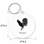 מחזיק מפתחות בצורת עיגול בעיצוב אישי עם השם שלך בעיצוב תרנגול גודל המחזיק 5 × 5 ס"מ