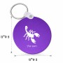 מחזיק מפתחות בצורת עיגול בעיצוב אישי עם השם שלך בעיצוב עקרב גודל המחזיק 5 × 5 ס"מ