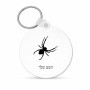 מחזיק מפתחות בצורת עיגול בעיצוב אישי עם השם שלך בעיצוב עכביש גודל המחזיק 5 × 5 ס"מ