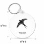 מחזיק מפתחות בצורת עיגול בעיצוב אישי עם השם שלך בעיצוב לבלוע גודל המחזיק 5 × 5 ס"מ