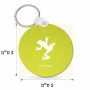 מחזיק מפתחות בצורת עיגול בעיצוב אישי עם השם שלך בעיצוב צפרדע טרופית גודל המחזיק 5 × 5 ס"מ