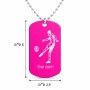 שרשרת דיסקיט מאלומיניום בעיצוב אישי עם השם שלך בעיצוב שחקן כדורגל גודל הדיסקיט 2.9 × 5 ס"מ
