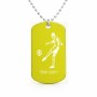 שרשרת דיסקיט מאלומיניום בעיצוב אישי עם השם שלך בעיצוב שחקן כדורגל גודל הדיסקיט 2.9 × 5 ס"מ
