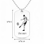 שרשרת דיסקיט מאלומיניום בעיצוב אישי עם השם שלך בעיצוב שחקן כדורגל גודל הדיסקיט 2.9 × 5 ס"מ