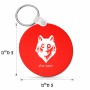 מחזיק מפתחות בצורת עיגול בעיצוב אישי עם השם שלך בעיצוב זאב גודל המחזיק 5 × 5 ס"מ
