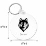 מחזיק מפתחות בצורת עיגול בעיצוב אישי עם השם שלך בעיצוב זאב גודל המחזיק 5 × 5 ס"מ