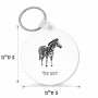 מחזיק מפתחות בצורת עיגול בעיצוב אישי עם השם שלך בעיצוב זברה גודל המחזיק 5 × 5 ס"מ