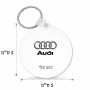 מחזיק מפתחות בצורת עיגול בעיצוב אישי עם השם שלך בעיצוב אאודי גודל המחזיק 5 × 5 ס"מ