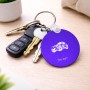מחזיק מפתחות בצורת עיגול בעיצוב אישי עם השם שלך בעיצוב מכונית גודל המחזיק 5 × 5 ס"מ