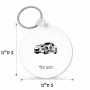 מחזיק מפתחות בצורת עיגול בעיצוב אישי עם השם שלך בעיצוב מכונית גודל המחזיק 5 × 5 ס"מ