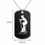 שרשרת דיסקיט מאלומיניום בעיצוב אישי עם השם שלך בעיצוב אימון ספינינג - אישה גודל הדיסקיט 2.9 × 5 ס"מ