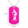 שרשרת דיסקיט מאלומיניום בעיצוב אישי עם השם שלך בעיצוב אימון ספינינג - אישה גודל הדיסקיט 2.9 × 5 ס"מ