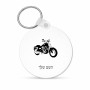 מחזיק מפתחות בצורת עיגול בעיצוב אישי עם השם שלך בעיצוב הארלי-דיווידסון גודל המחזיק 5 × 5 ס"מ