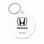 מחזיק מפתחות בצורת עיגול בעיצוב אישי עם השם שלך בעיצוב הונדה 2 גודל המחזיק 5 × 5 ס"מ