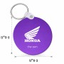 מחזיק מפתחות בצורת עיגול בעיצוב אישי עם השם שלך בעיצוב הונדה גודל המחזיק 5 × 5 ס"מ