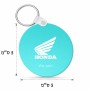 מחזיק מפתחות בצורת עיגול בעיצוב אישי עם השם שלך בעיצוב הונדה גודל המחזיק 5 × 5 ס"מ