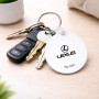 מחזיק מפתחות בצורת עיגול בעיצוב אישי עם השם שלך בעיצוב לקסוס גודל המחזיק 5 × 5 ס"מ
