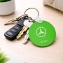 מחזיק מפתחות בצורת עיגול בעיצוב אישי עם השם שלך בעיצוב מרצדס-בנץ גודל המחזיק 5 × 5 ס"מ