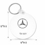 מחזיק מפתחות בצורת עיגול בעיצוב אישי עם השם שלך בעיצוב מרצדס-בנץ גודל המחזיק 5 × 5 ס"מ