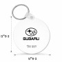 מחזיק מפתחות בצורת עיגול בעיצוב אישי עם השם שלך בעיצוב סובארו גודל המחזיק 5 × 5 ס"מ