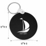 מחזיק מפתחות בצורת עיגול בעיצוב אישי עם השם שלך בעיצוב סירה גודל המחזיק 5 × 5 ס"מ