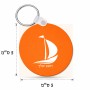 מחזיק מפתחות בצורת עיגול בעיצוב אישי עם השם שלך בעיצוב סירה גודל המחזיק 5 × 5 ס"מ